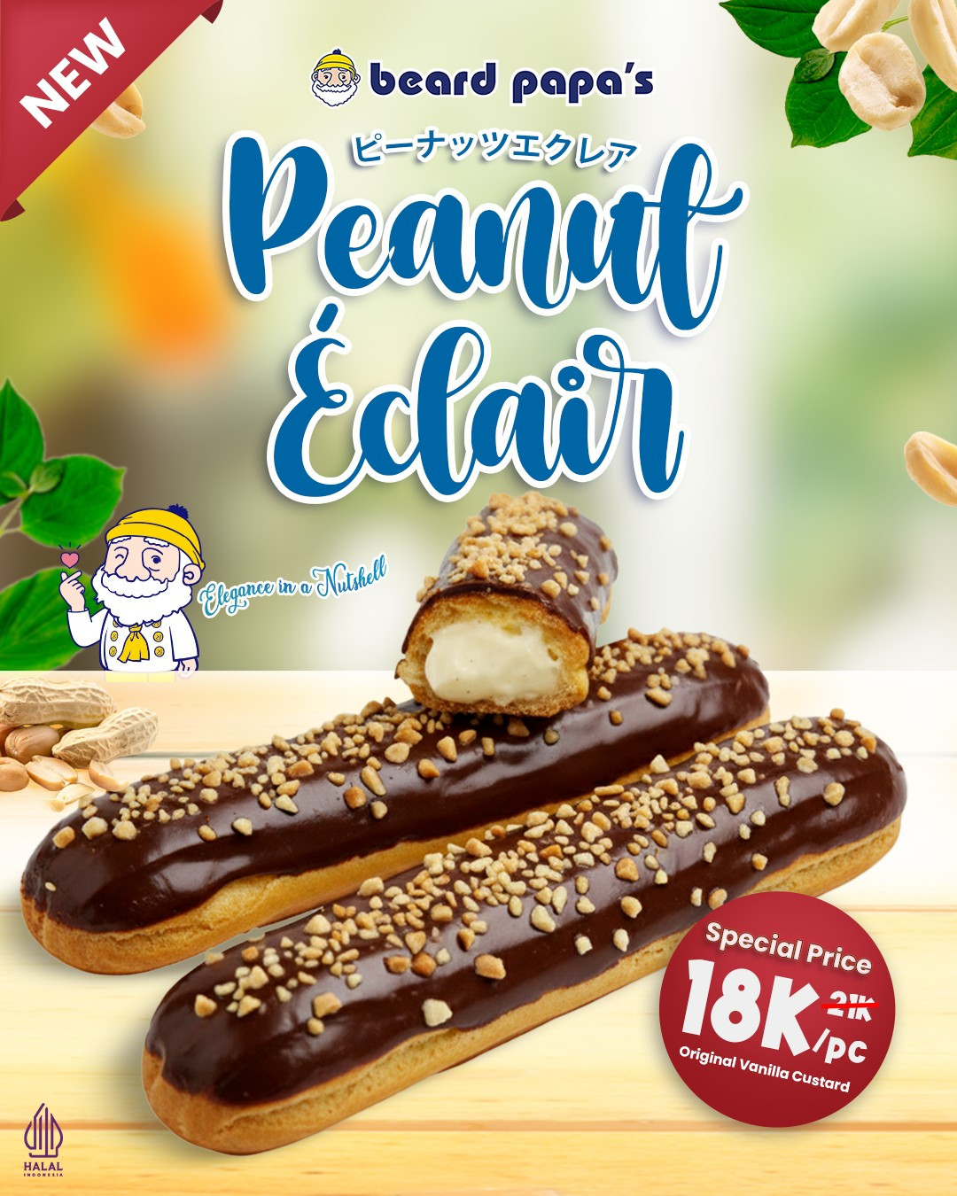 Promo Beard Papa's Peanut Eclair Hanya Rp 18.000
