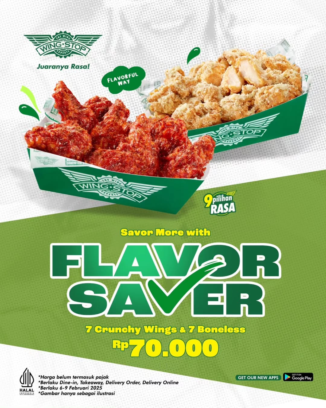 Promo Wingstop Flavor Saver 14 Ayam Rp 70.000 - Image 1