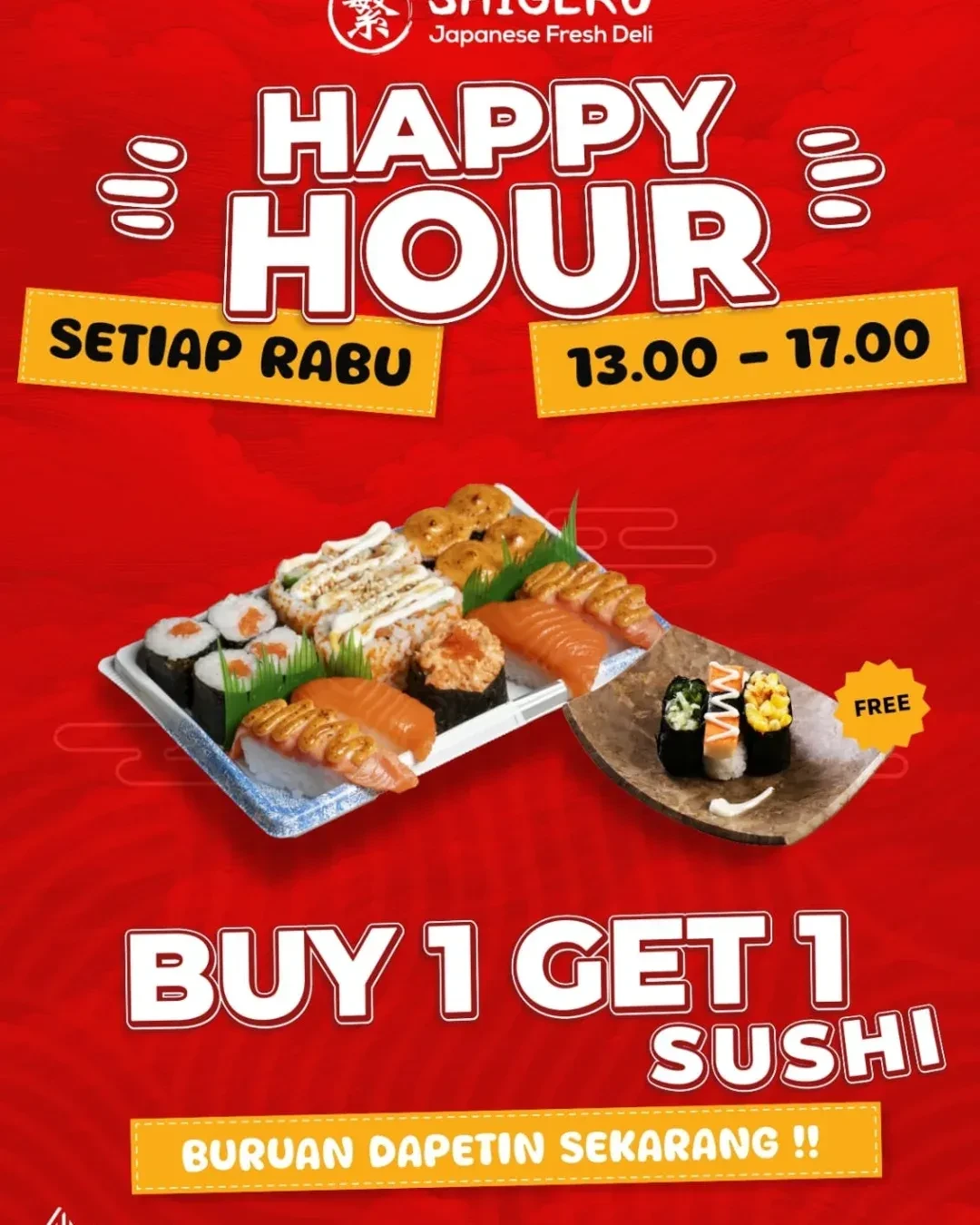 Promo Shigeru Happy Hour Buy 1 Get 1 FREE Tiap Rabu - Image 2