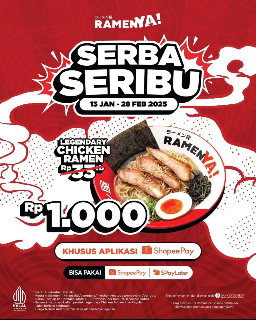 Promo Ramen Ya! Legendary Chicken Ramen Hanya Rp 1000 dengan Shopeepay - Image 2