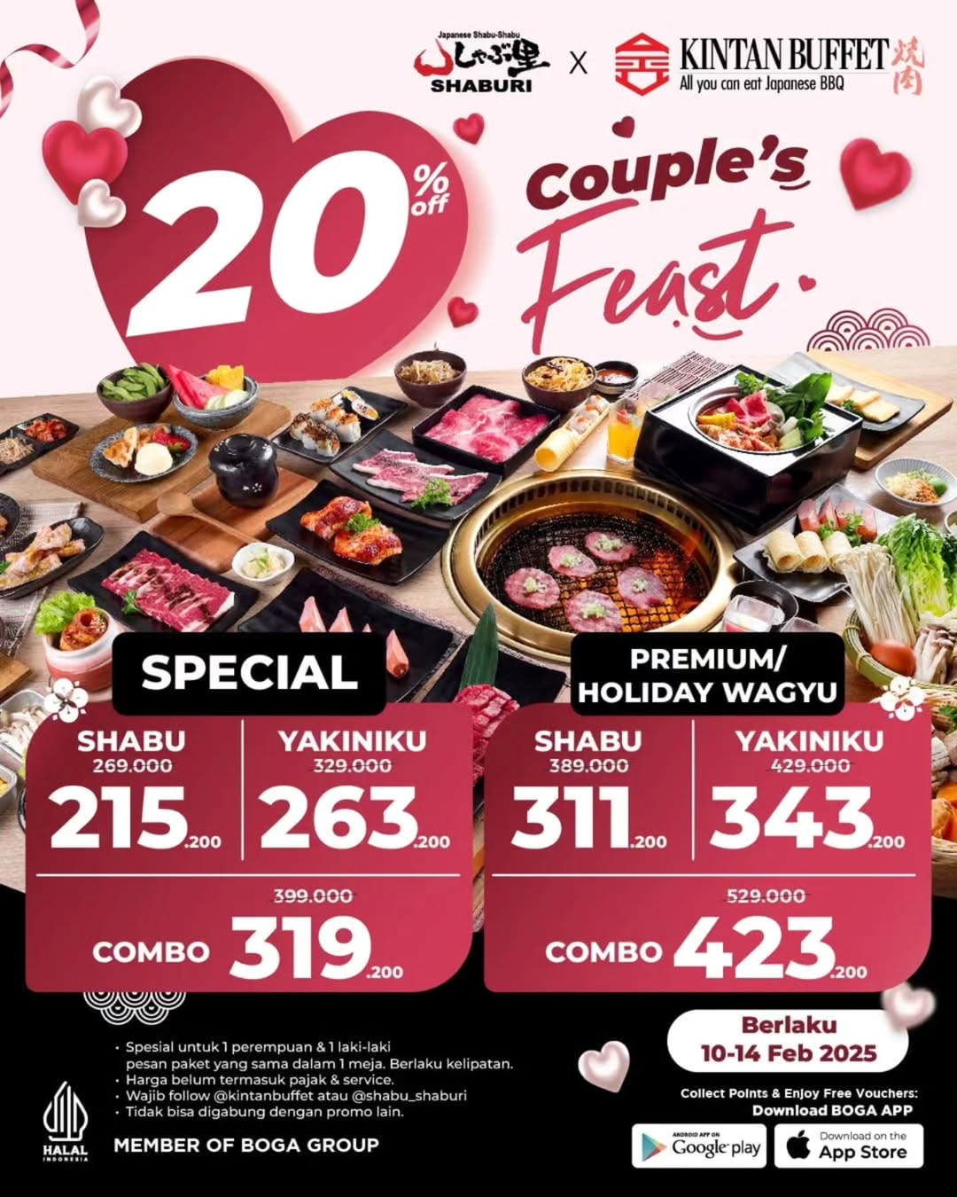 Promo Kintan Buffet & Shaburi AYCE Couple Feast Diskon 20%