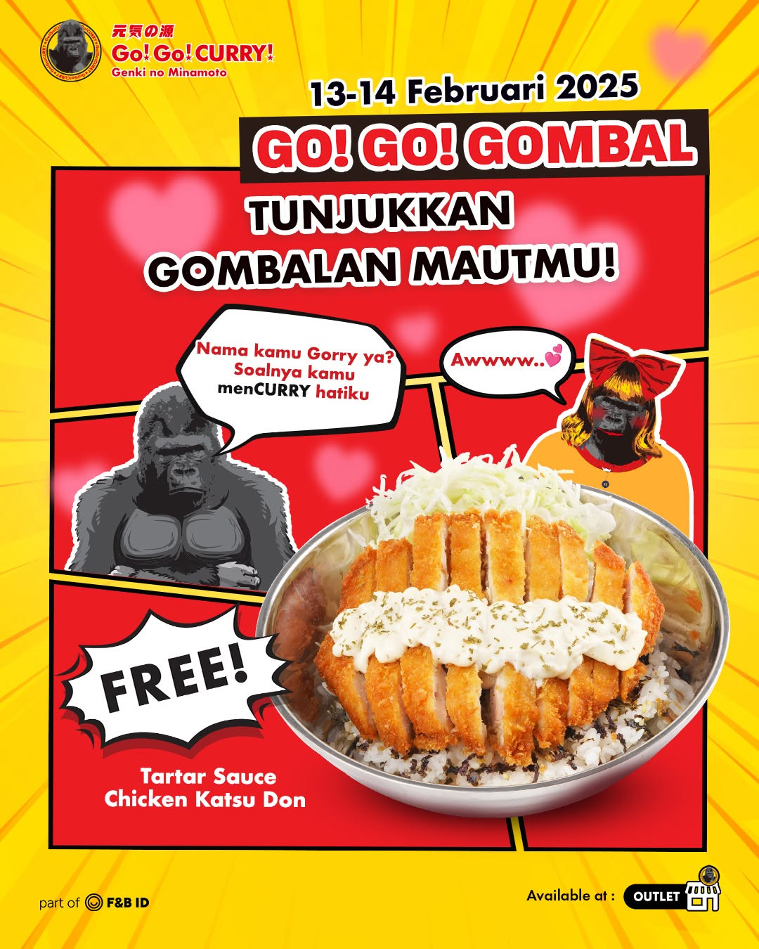 Promo Go Go Curry Go! Go! Gombal FREE Tartar Sauce Chicken Katsu Don - Image 2