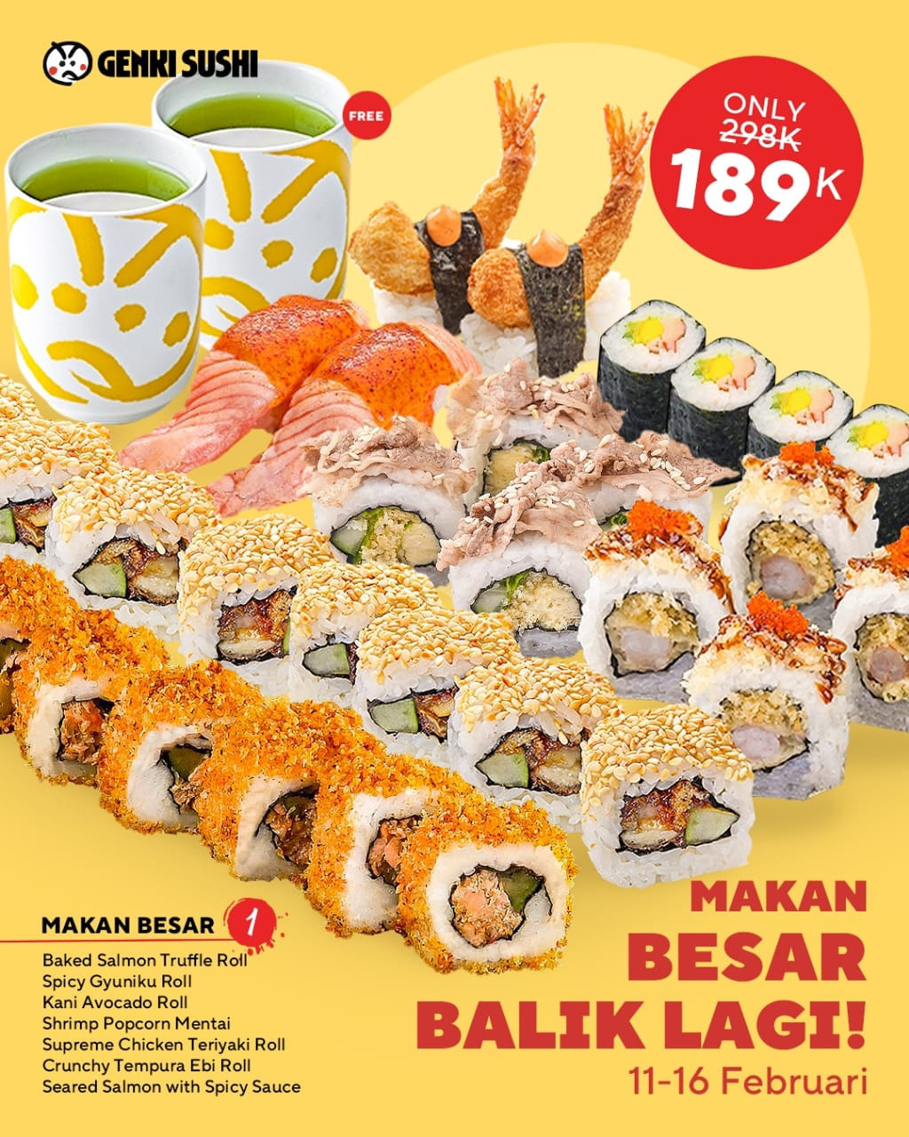 Promo Genki Sushi Makan Besar Rp 189K