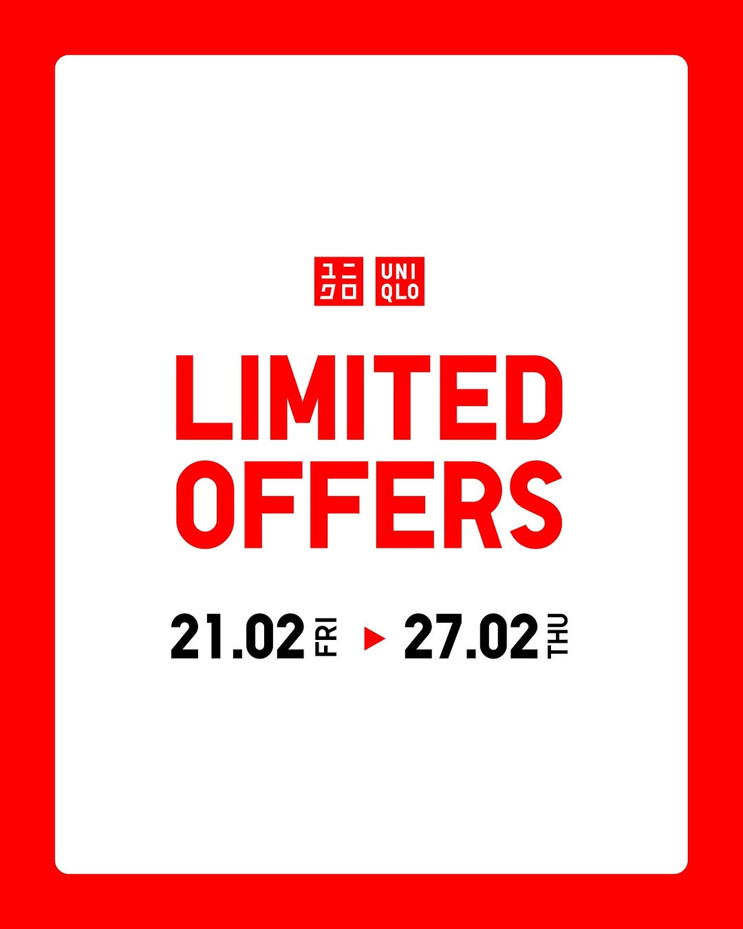Promo Uniqlo Limited Offers Periode 21 - 27 Februari 2025