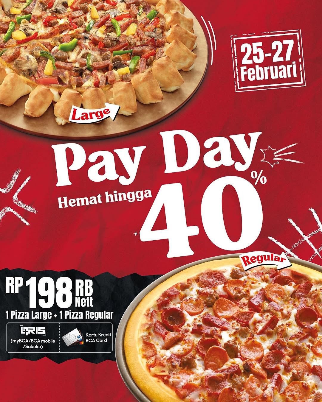 Promo Pizza Hut Payday Rp 198K Nett - Image 1