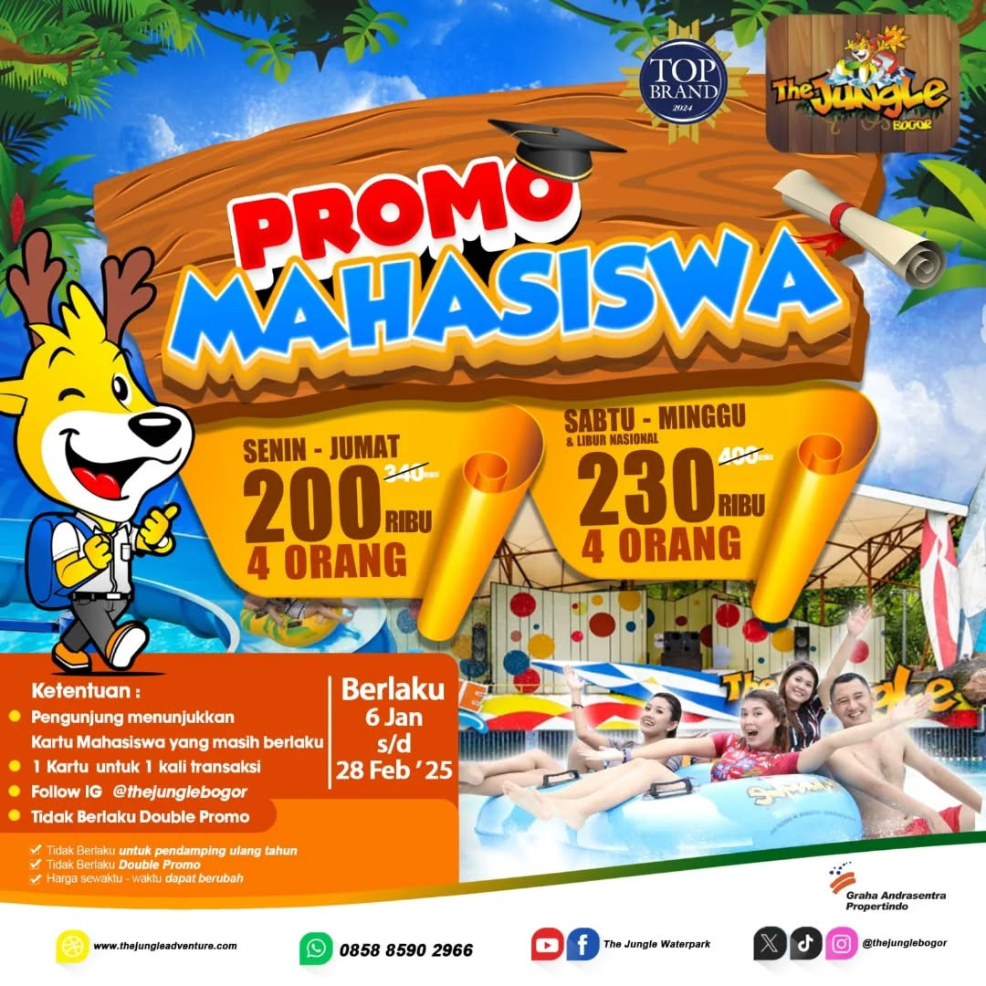 Promo The Jungle Mahasiswa Mulai Dari Rp 400.000/4 Orang - Image 1