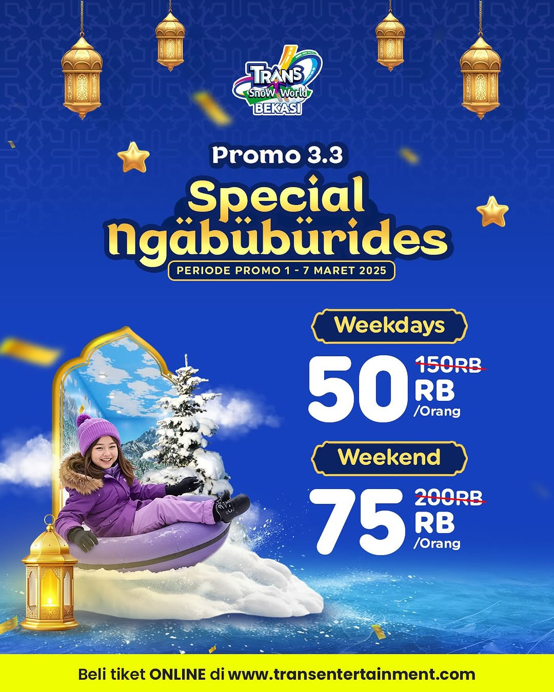 Promo Trans Snow Bekasi 3.3 Mulai Dari Rp50k/Orang