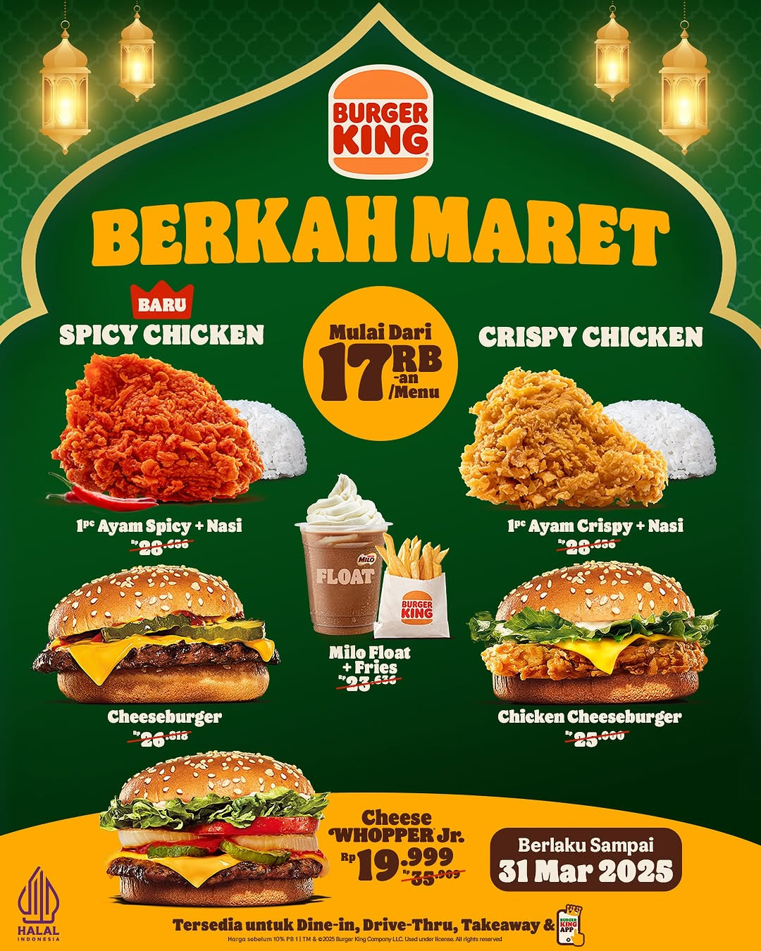 Promo Burger King Berkah Maret 2025 Mulai Dari Rp 17 Ribuan - Image 1