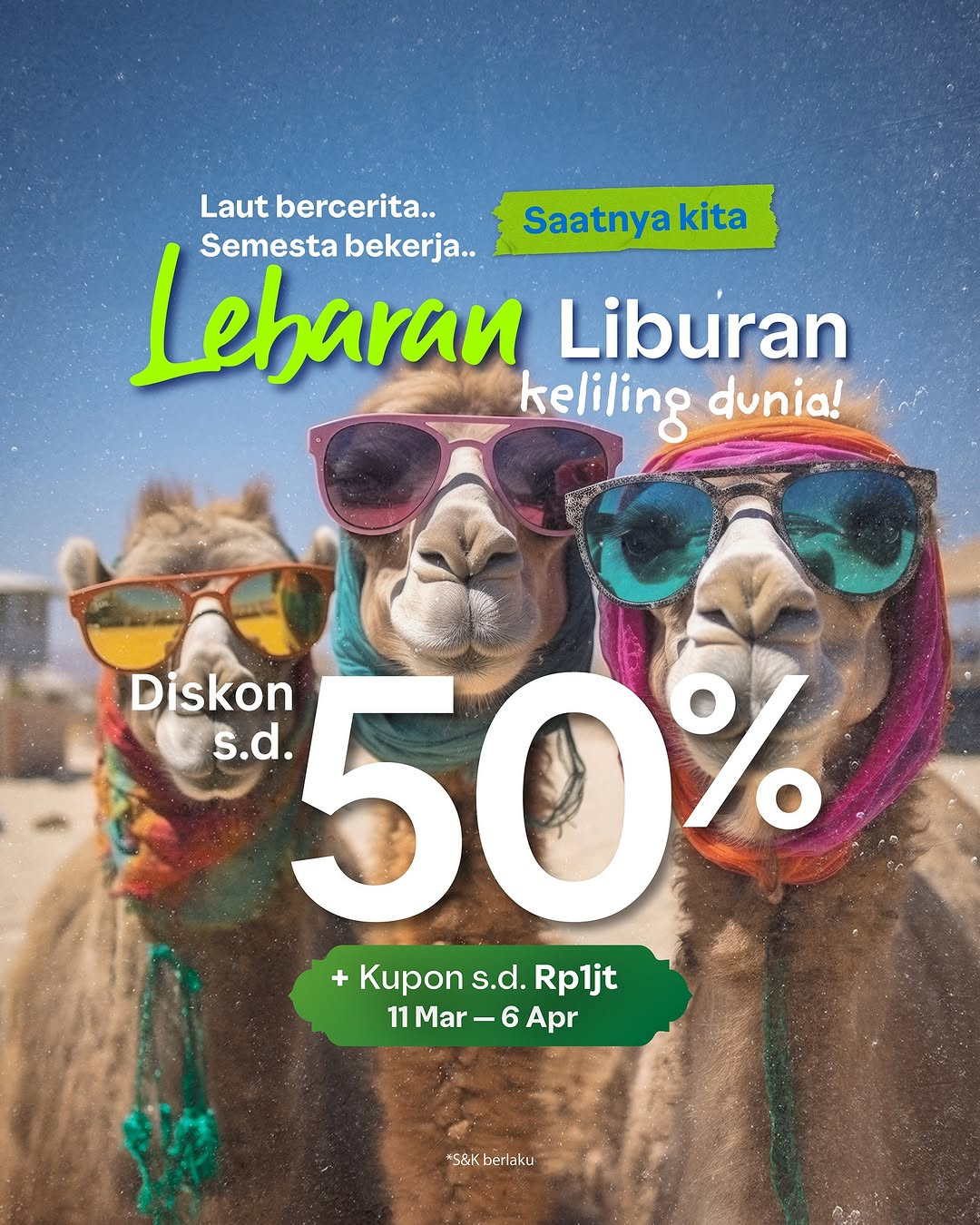 Promo Traveloka Lebaran Liburan Diskon s/d 50% - Image 1