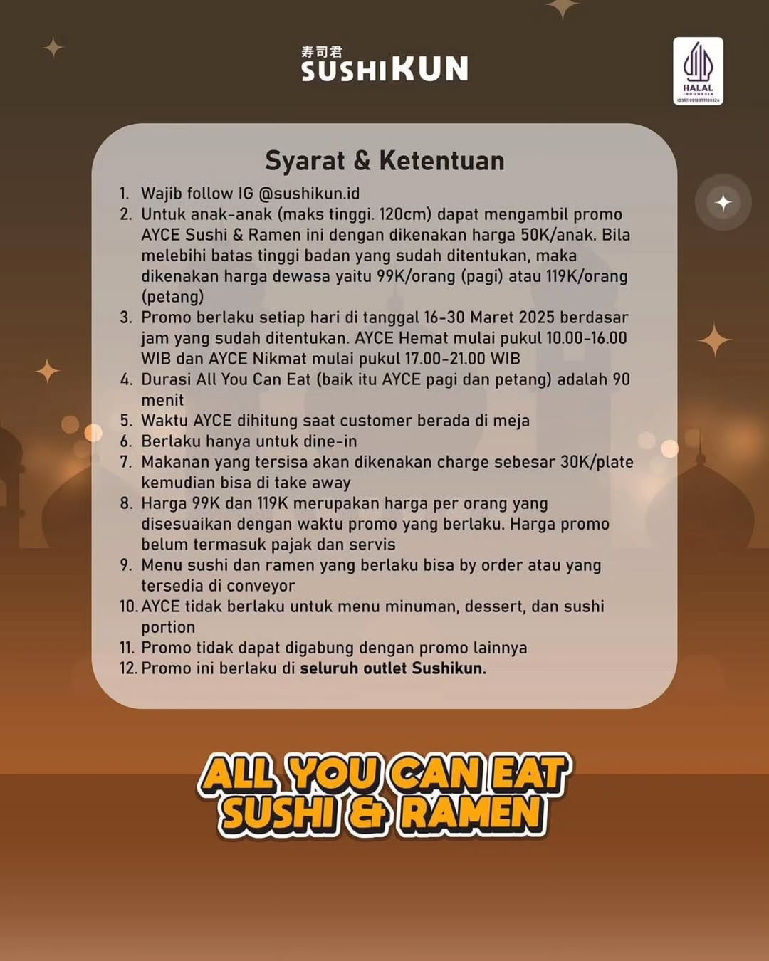 Promo Sushi Kun AYCE Sushi dan Ramen Mulai Dari Rp 99K - Image 3