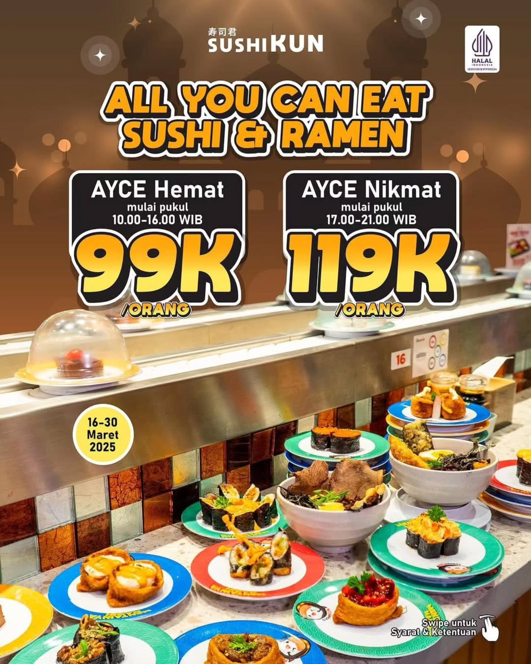 Promo Sushi Kun AYCE Sushi dan Ramen Mulai Dari Rp 99K - Image 1