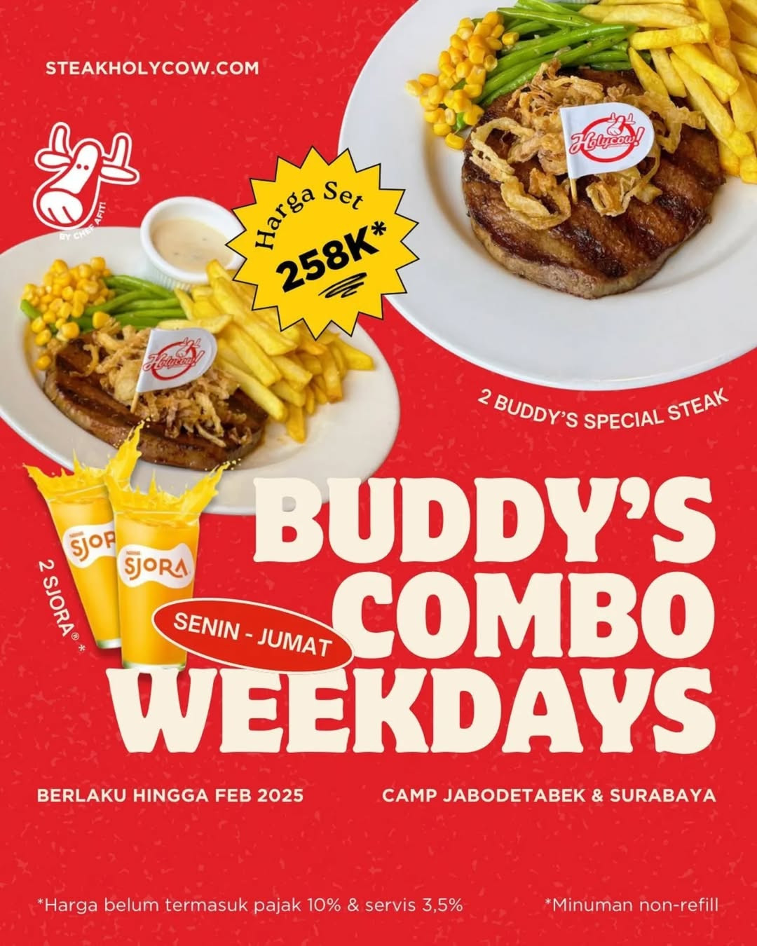Promo Holycow Buddy's Combo Weekdays Rp 258K Berdua - Image 2