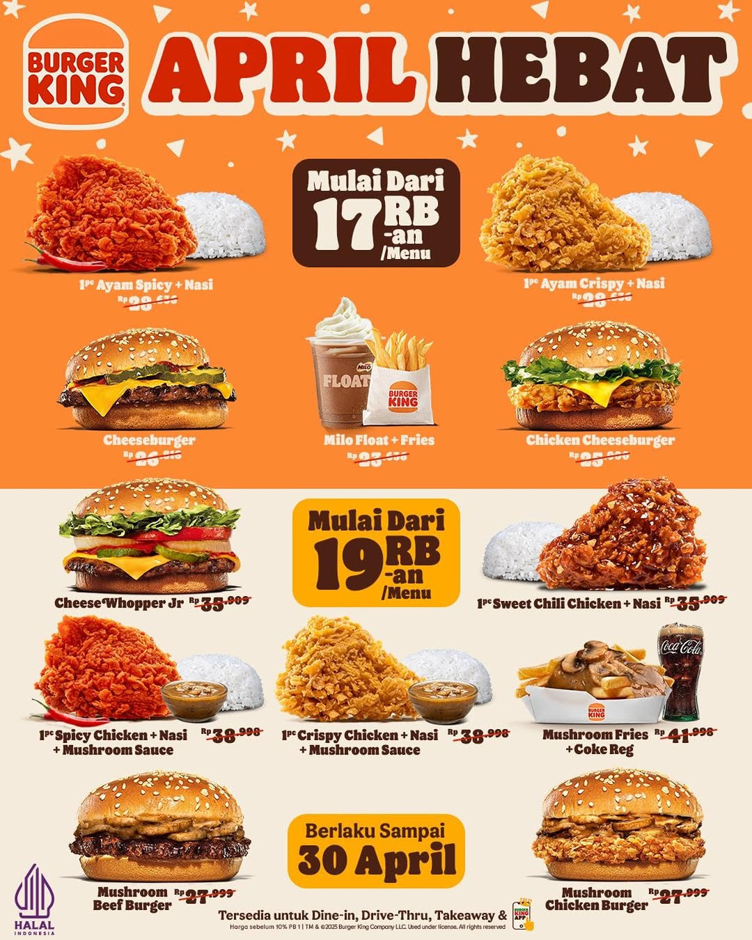 Promo Burger King April Hemat Mulai Dari Rp 17 Ribuan - Image 1