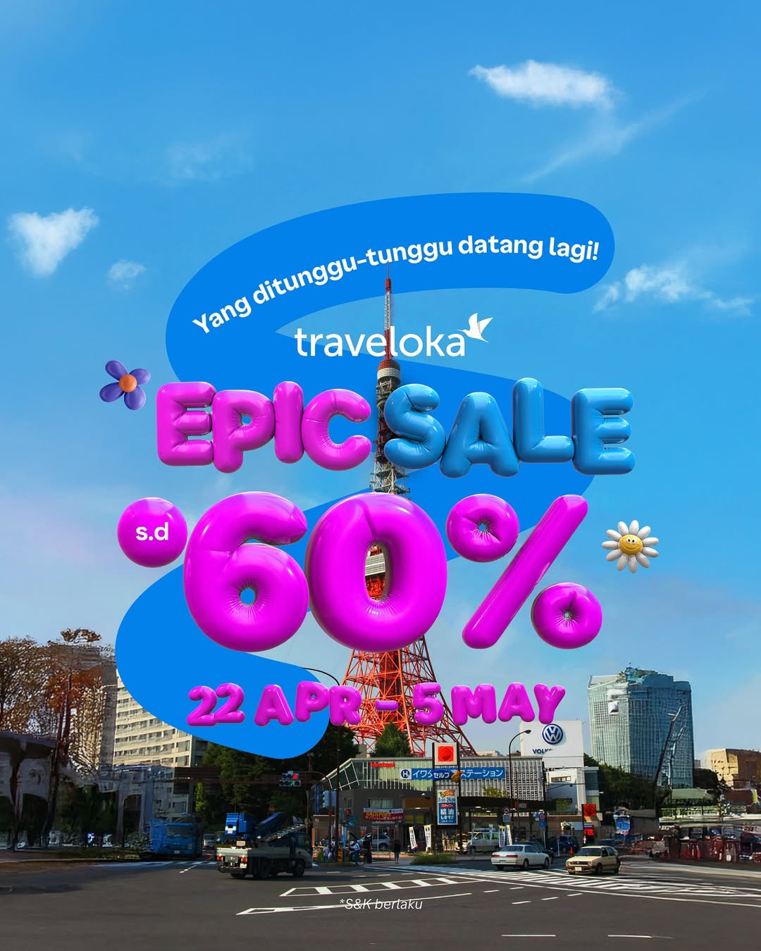 Promo Traveloka Epic Sale Diskon s/d 60% - Image 1