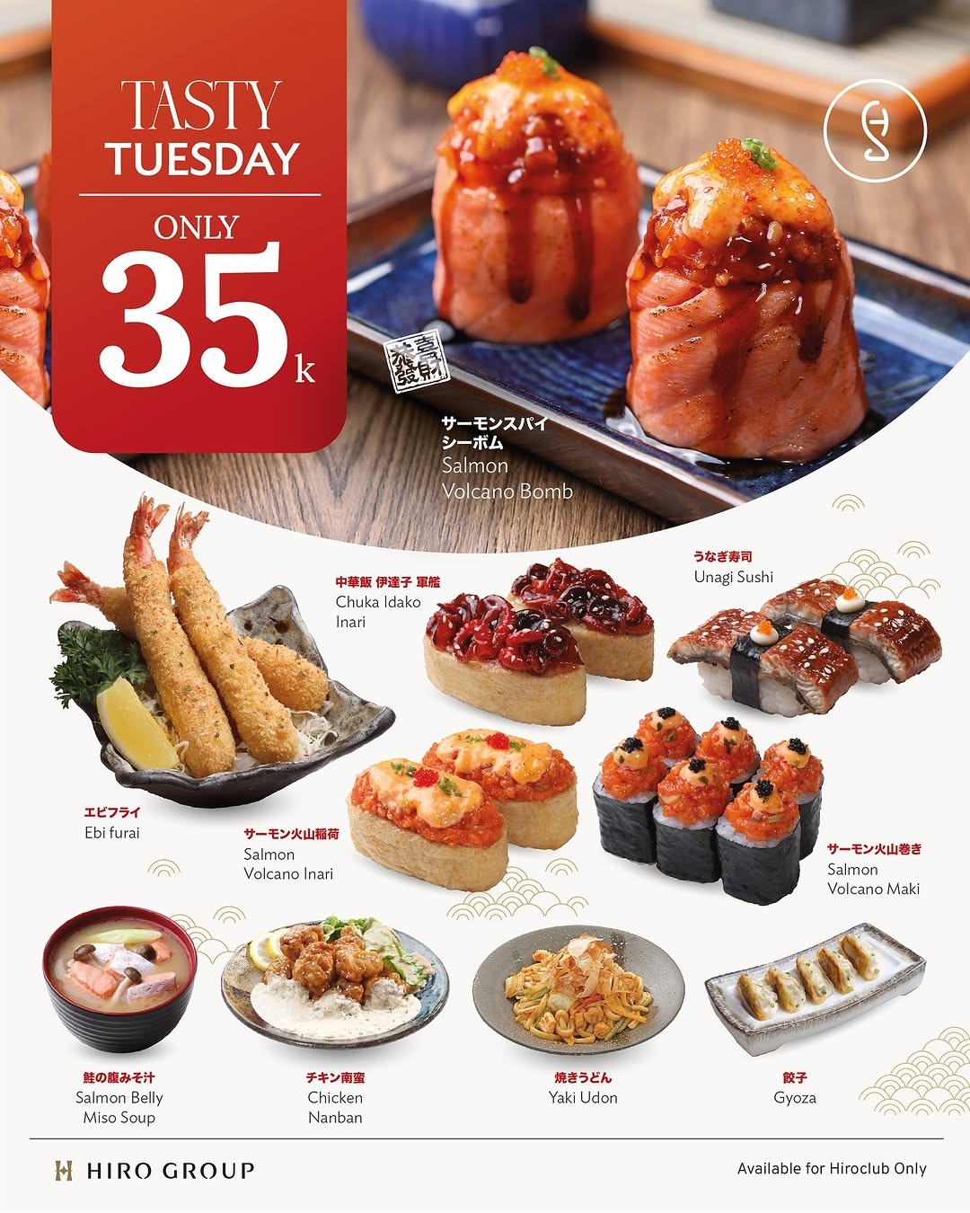 Promo Sushi Hiro Tasty Tuesday Rp 35.000