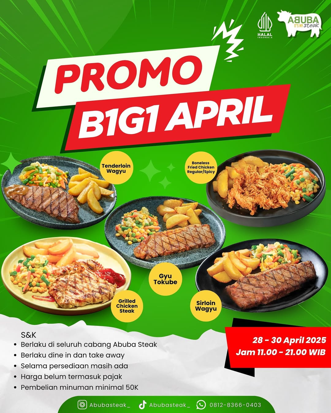 Promo Abuba Steak B1G1 April - Image 2