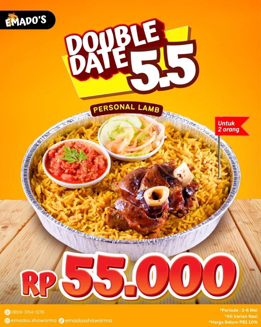 Promo Emados Shawarma Double Date 5.5 Rp 55K