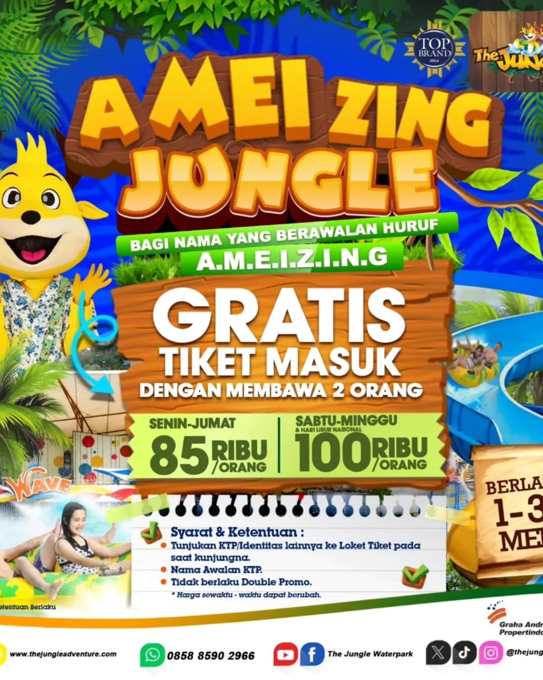 Promo The Jungle AMEIzing Jungle Mulai Dari Rp 85K/Orang - Image 1