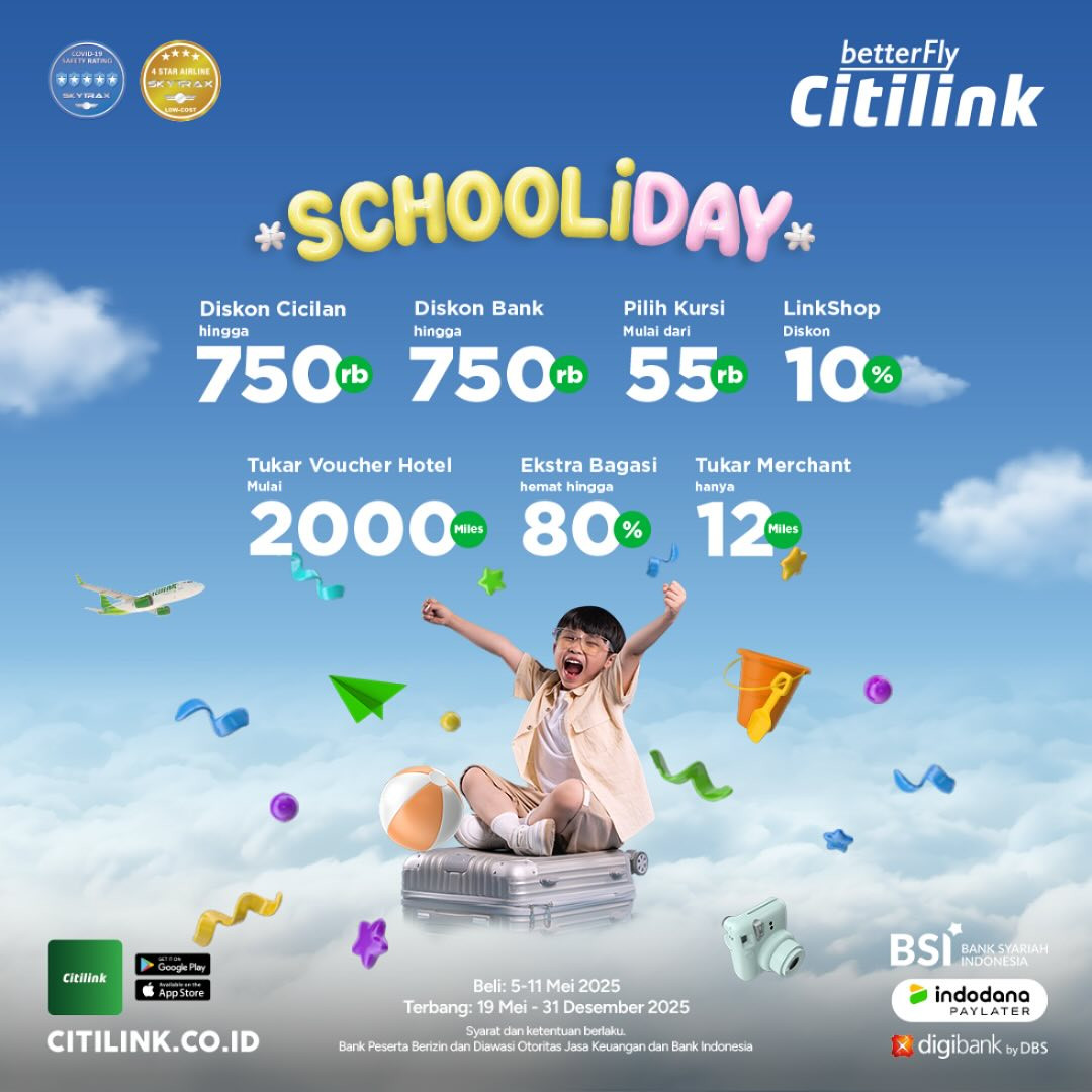 Promo Citilink Schooliday Diskon s/d Rp 750.000 - Image 1