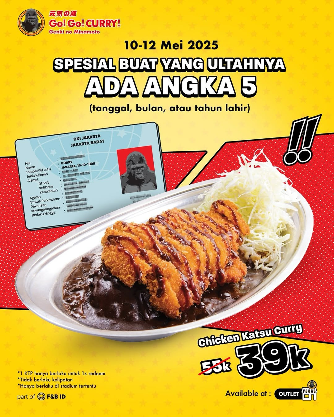 Promo Go Go Curry Chicken Katsu Curry Hanya Rp 39K Untuk Yang Ultahnya Ada Angka 5 - Image 1
