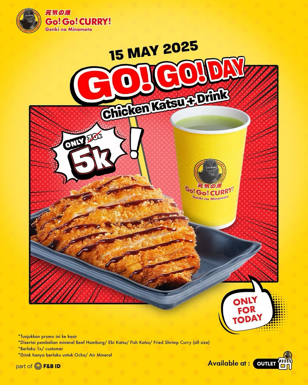 Promo Go Go Curry Chicken Katsu + Drink Hanya Rp 5000 - Image 1