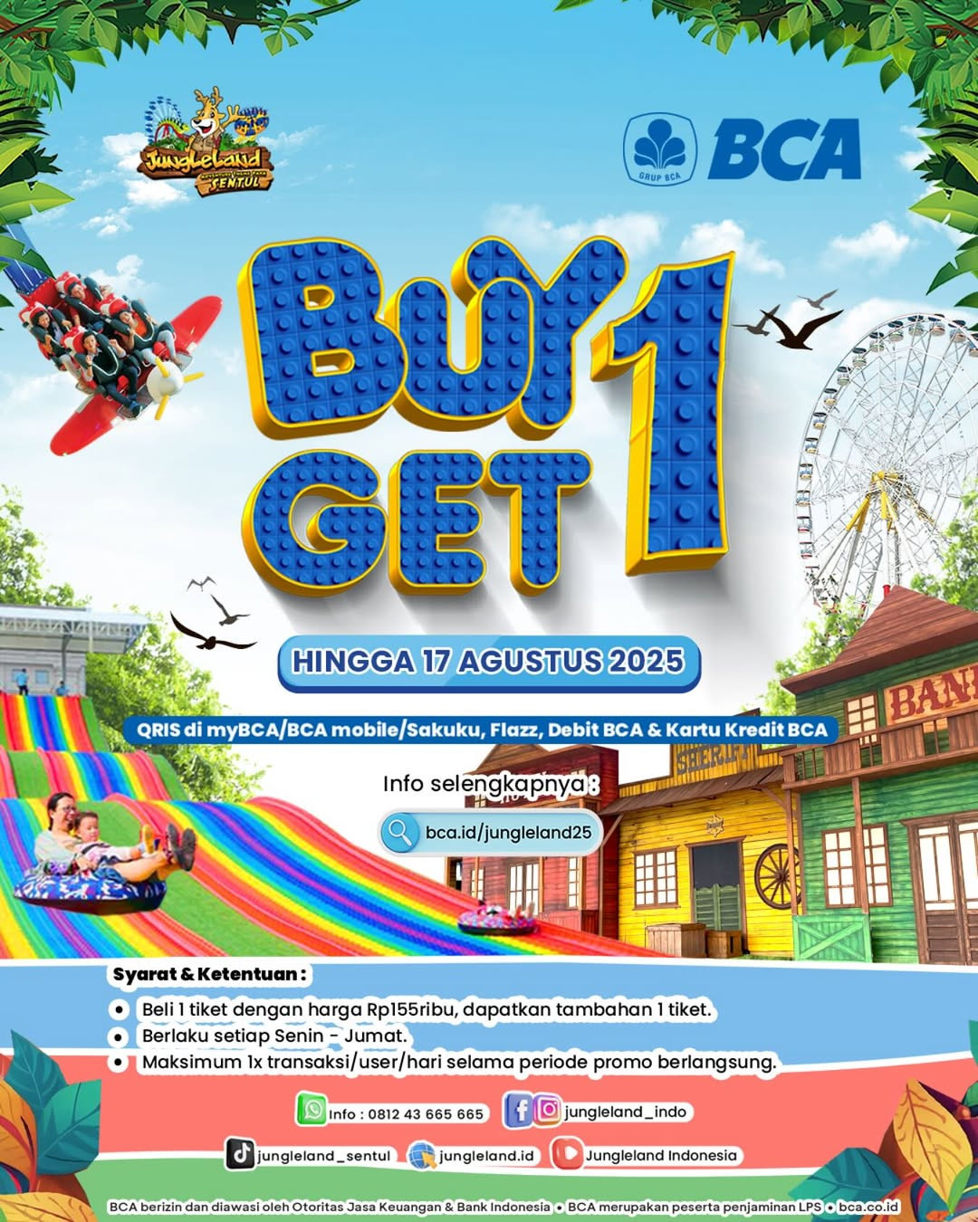 Promo Jungleland Buy 1 Get 1 FREE dengan BCA - Image 1