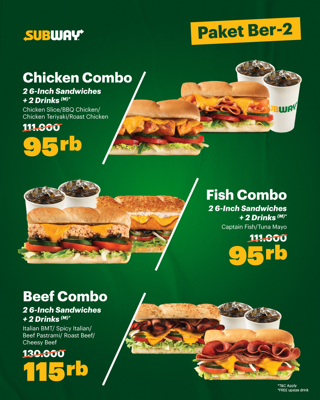 Promo Subway Combo Cemara Mulai Dari Rp 95K - Image 3