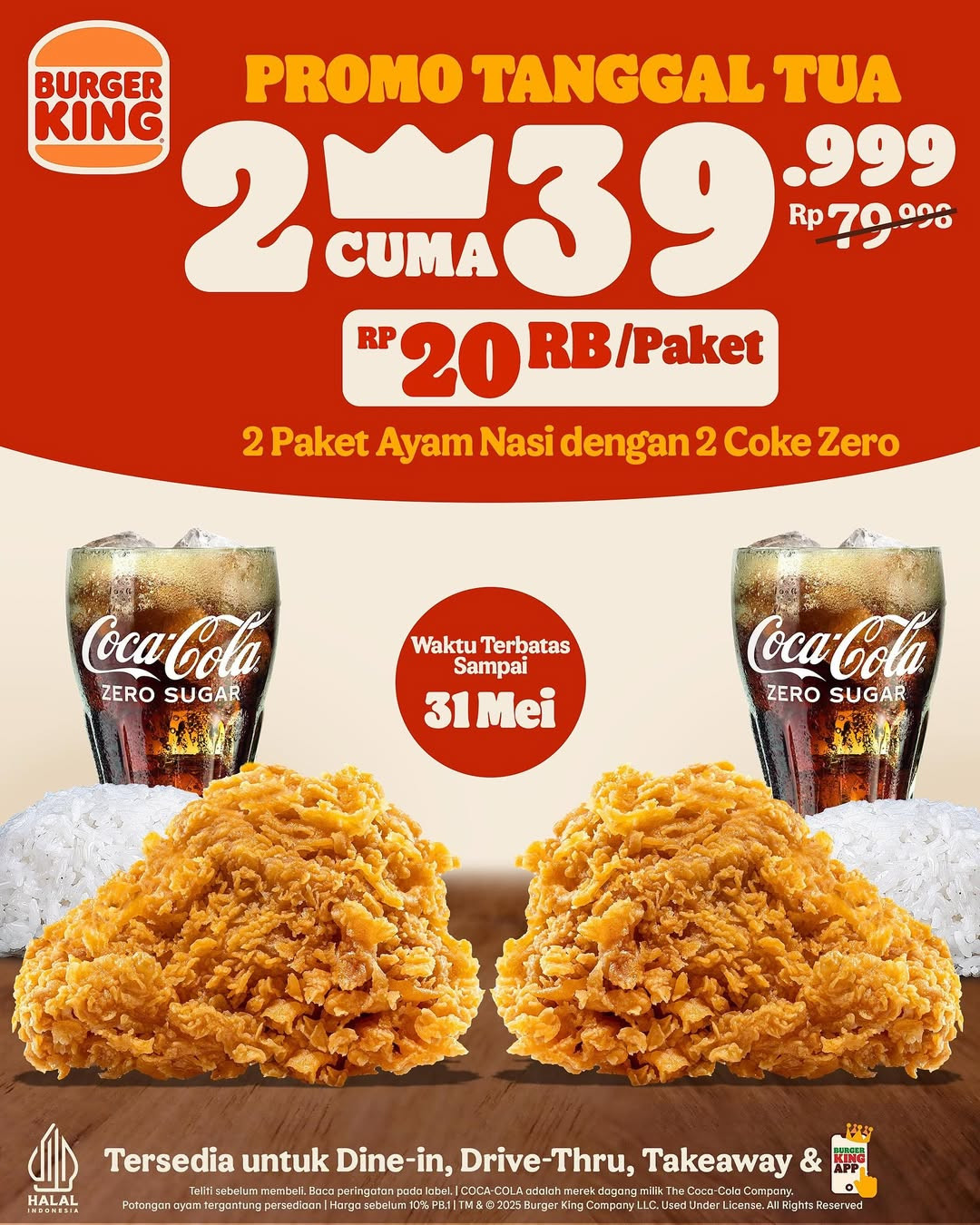 Promo Tanggal Tua Burger King 2 Hanya Rp 39 Ribuan - Image 1