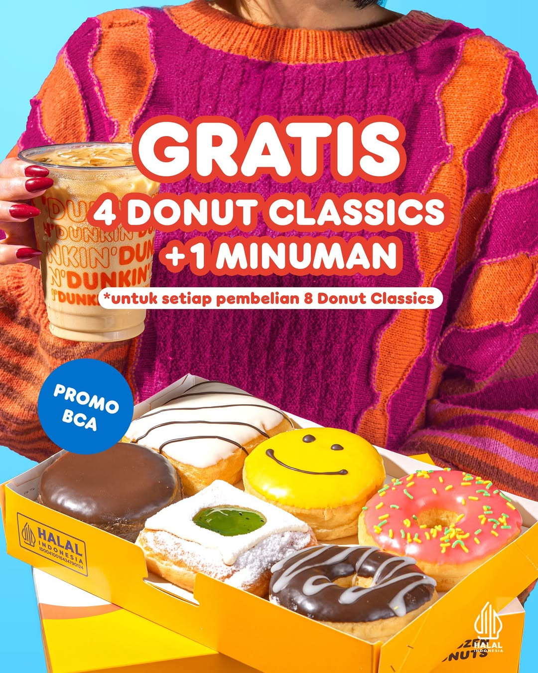 Promo Dunkin GRATIS 2 Donat + 1 Minuman Tiap Pembelian 8 Donat dengan BCA - Image 1