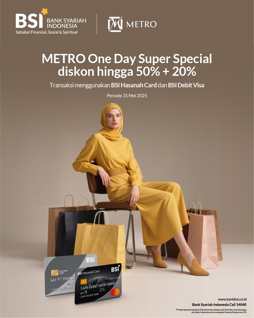 Promo BSI Card x METRO – Diskon hingga 50% + 20% s/d 31 Mei 2025