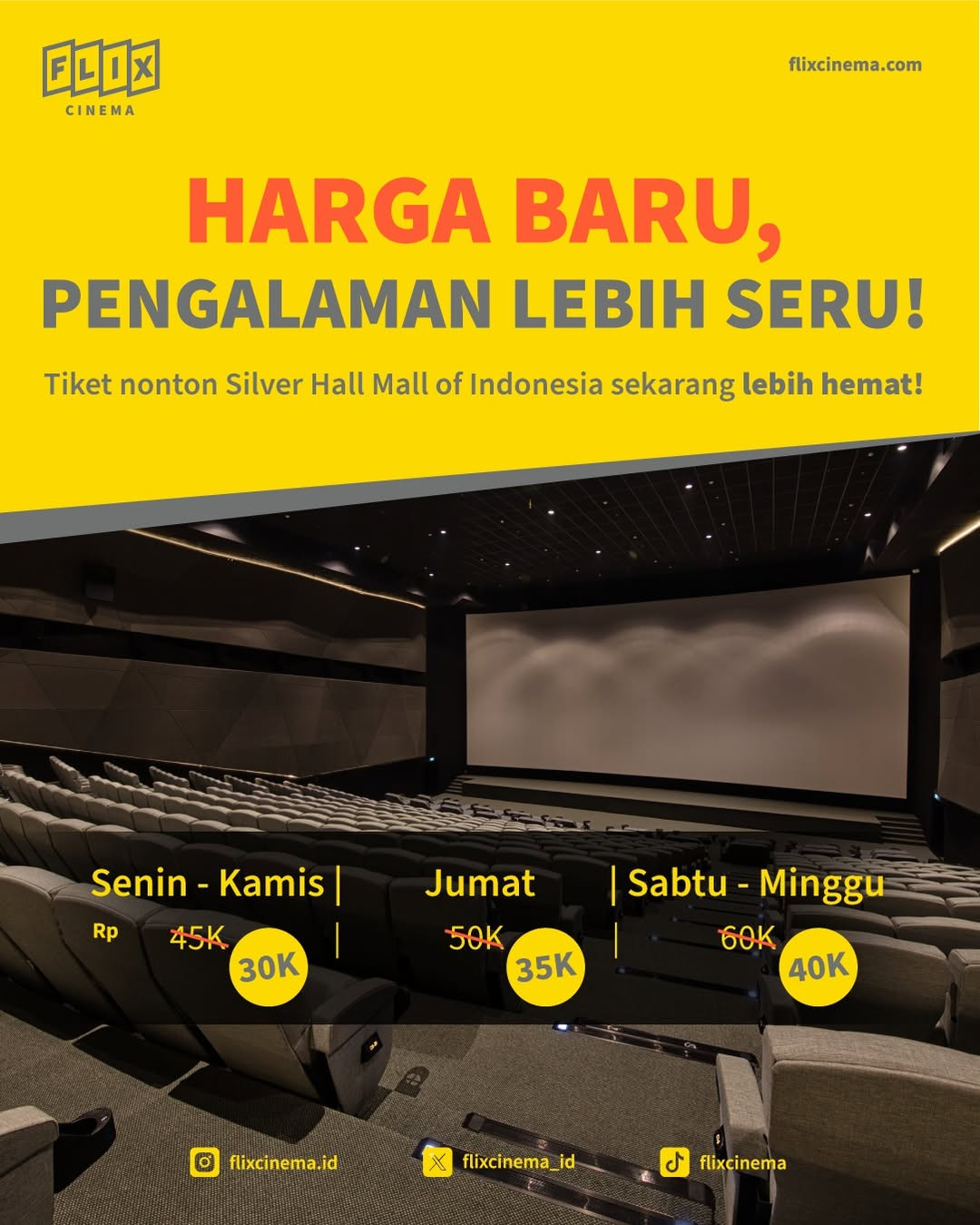 Promo Flix Cinema MOI Harga Baru Mulai Dari Rp 30.000