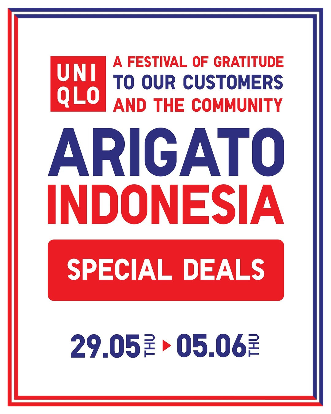 Promo Uniqlo Arigato Indonesia 29 Mei - 5 Juni 2025