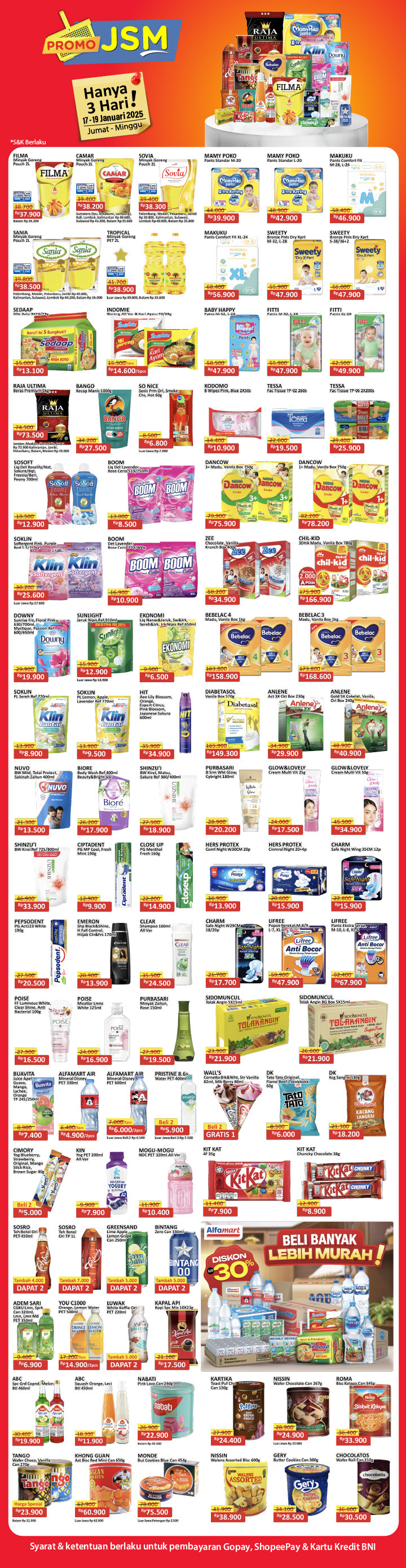 Promo Alfamart JSM Weekend Periode 17 - 19 Januari 2025 - Image 1