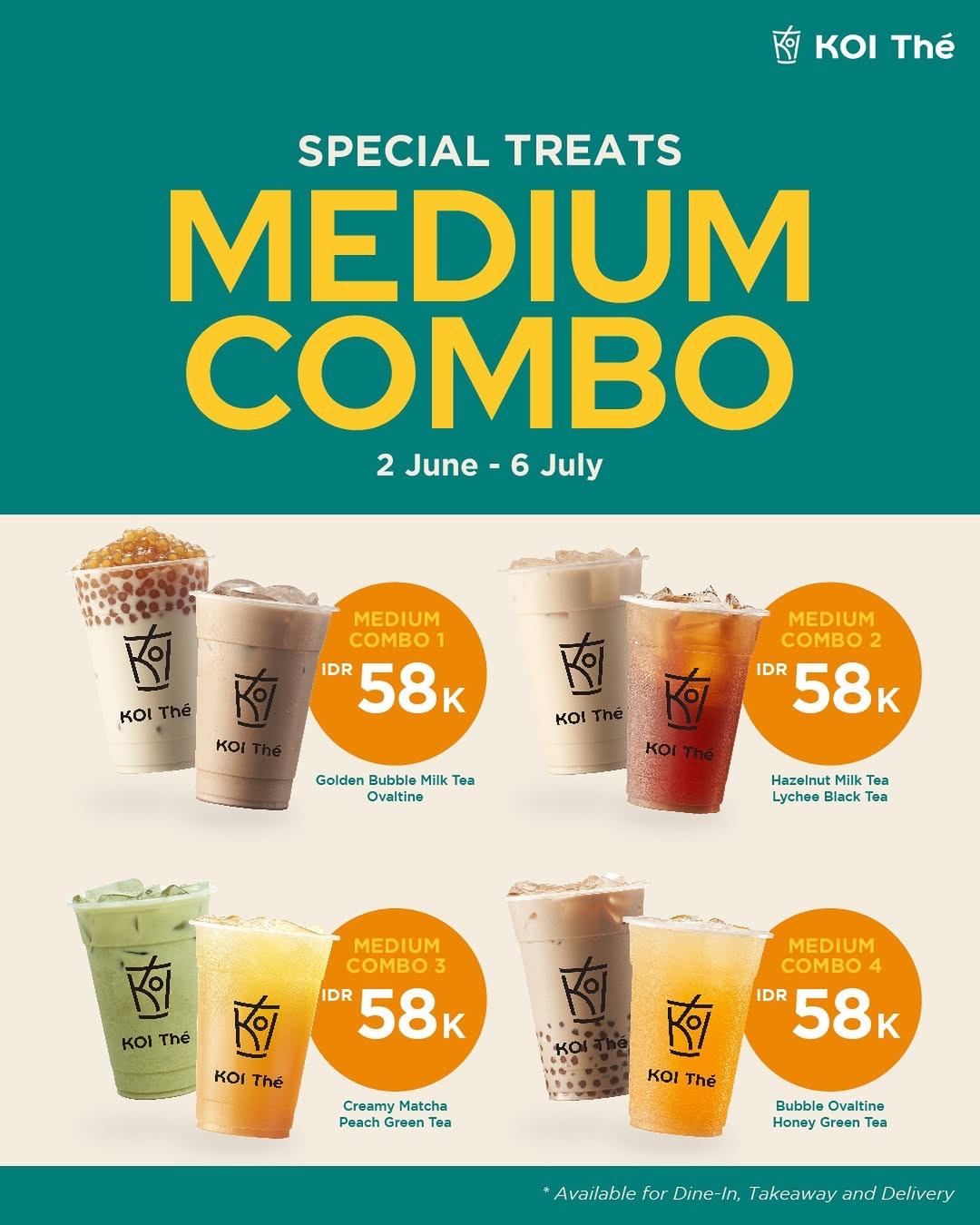 Promo KOI Medium Combo Rp 58K Untuk Berdua