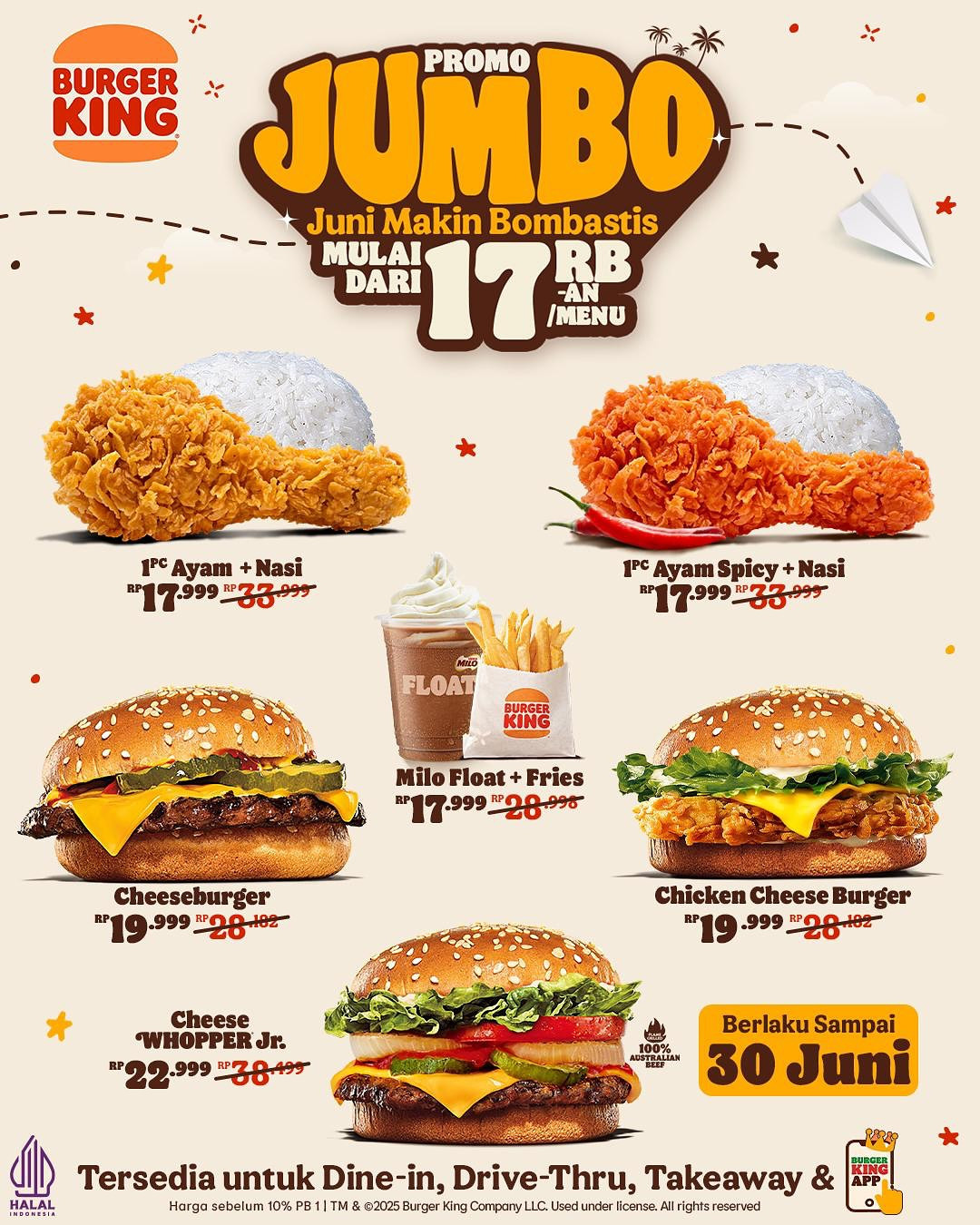 Promo Burger King Jumbo Mulai Dari Rp 17 Ribuan - Image 1