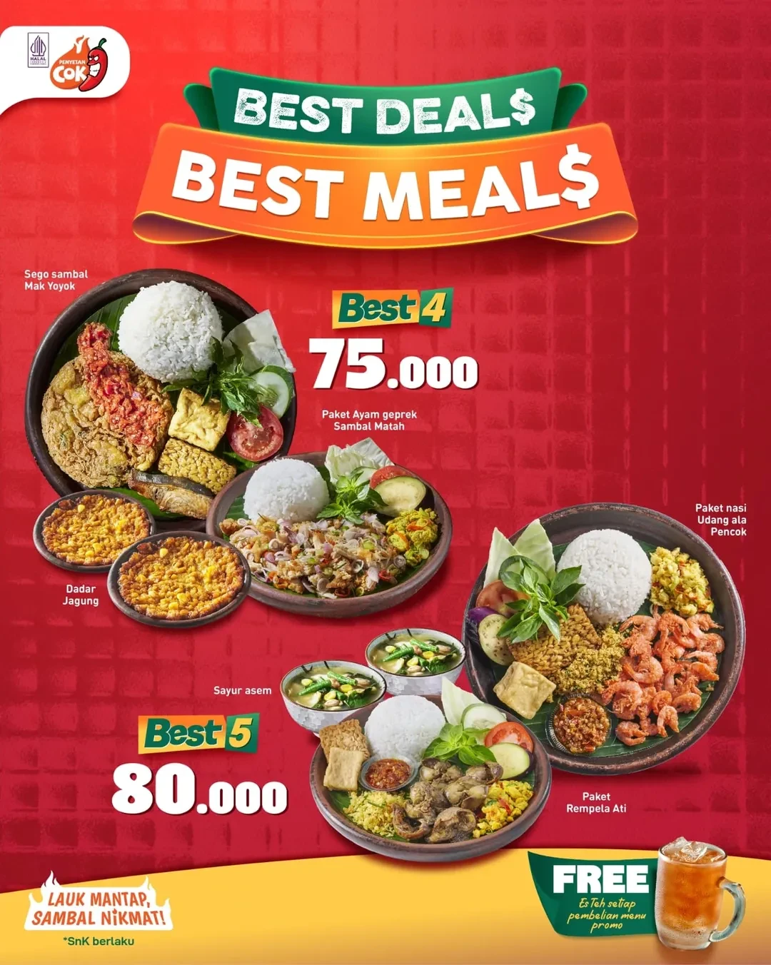 Promo Penyetan Cok Best Deals Best Meals Mulai Dari Rp 32.000 - Image 1