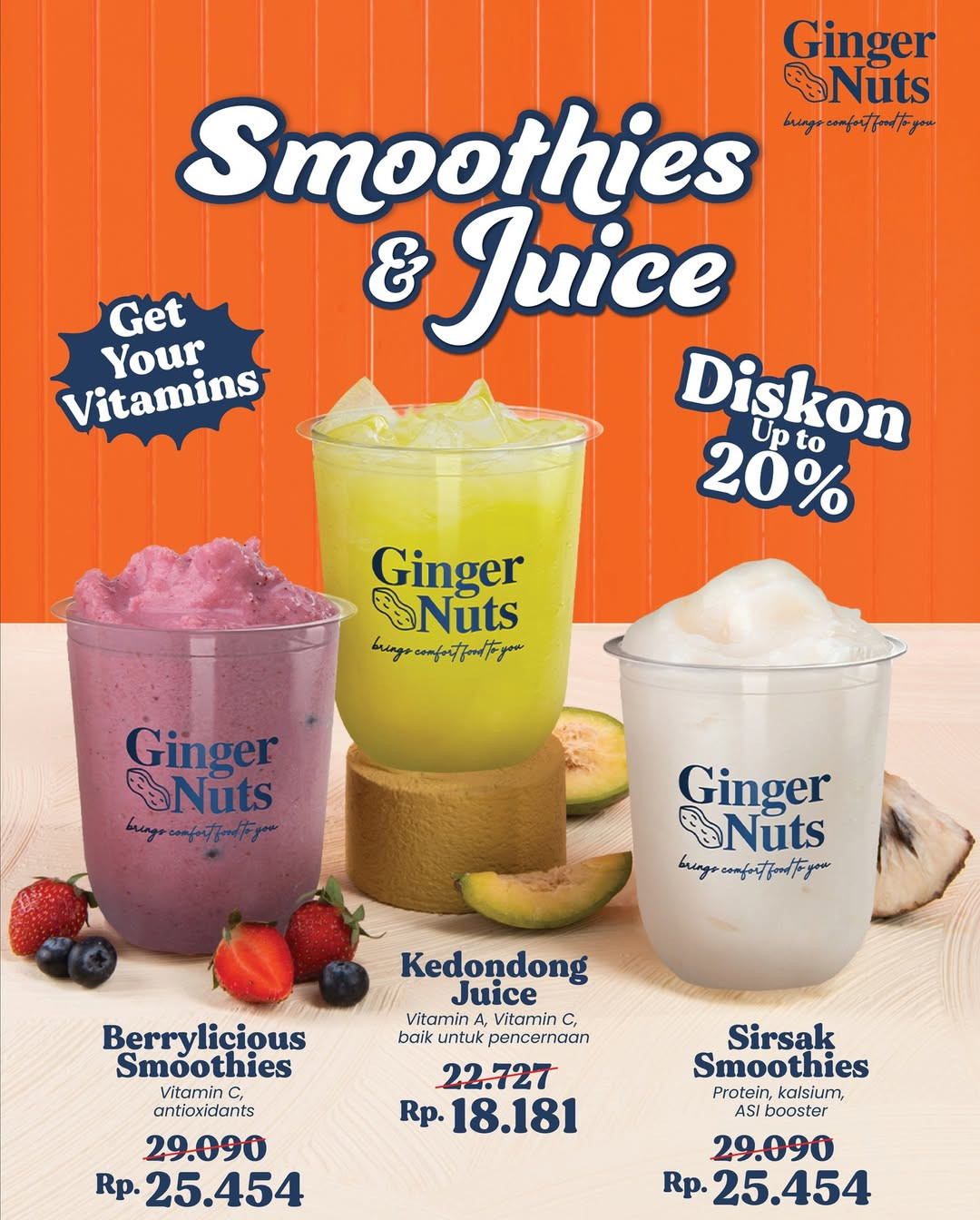 Promo Ginger Nuts Smoothies & Juice Diskon s/d 20% - Image 2