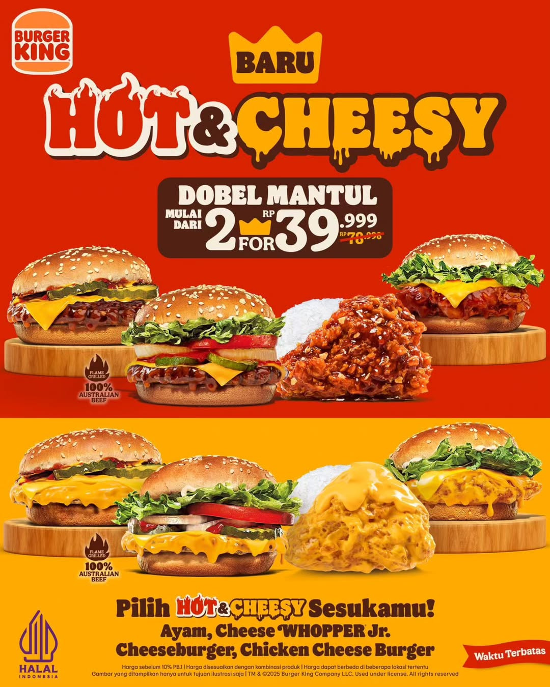 Promo Burger King Hot & Cheesy Mulai Dari 2 for Rp 39 Ribuan - Image 1