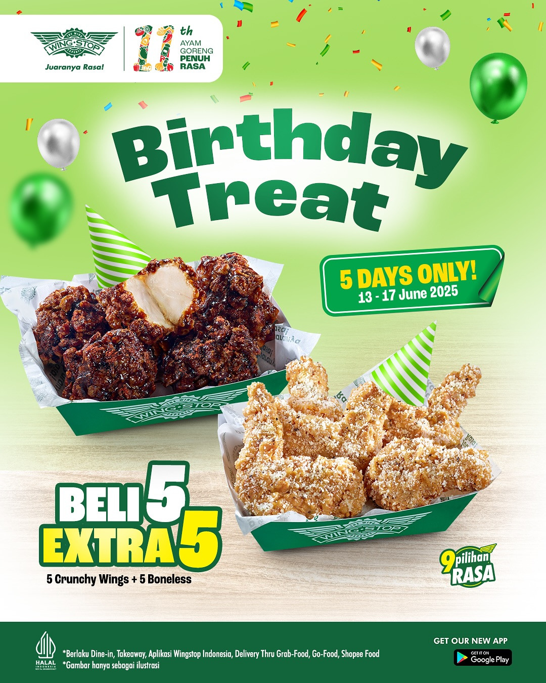 Promo Wingstop Birthday Treat Beli 5 Extra 5 - Image 1