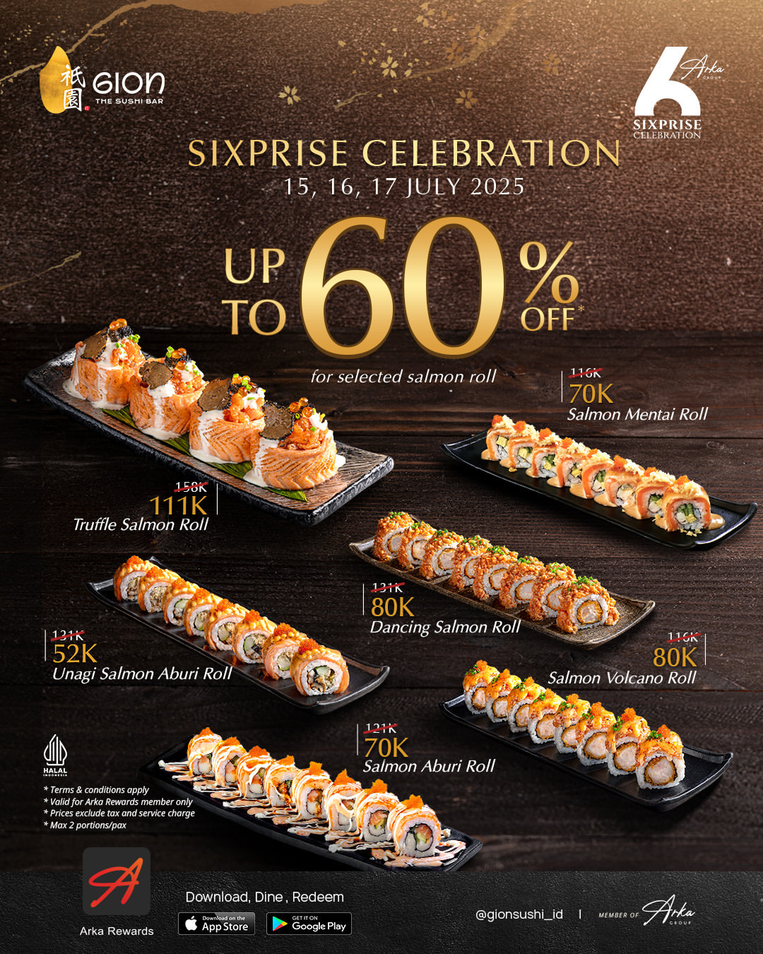 Promo Gion The Sushi Bar Diskon s/d 60% Untuk Sushi Rolls - Image 2