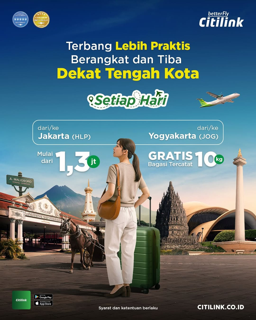 Promo Citilink Jakarta - Yogya Mulai Dari Rp 1.3 Juta + Free Bagasi
