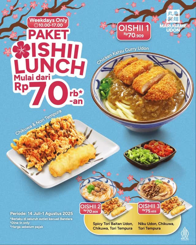 Promo Marugame Udon Oishii Lunch Mulai Dari Rp 70.000 - Image 1