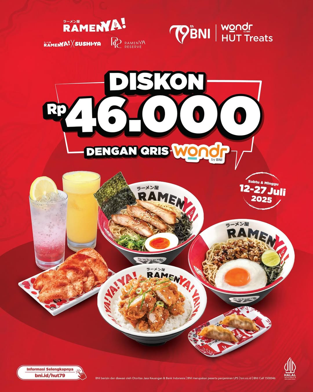 Promo Ramen Ya! Diskon Rp 46.000 dengan QRIS Wondr BNI