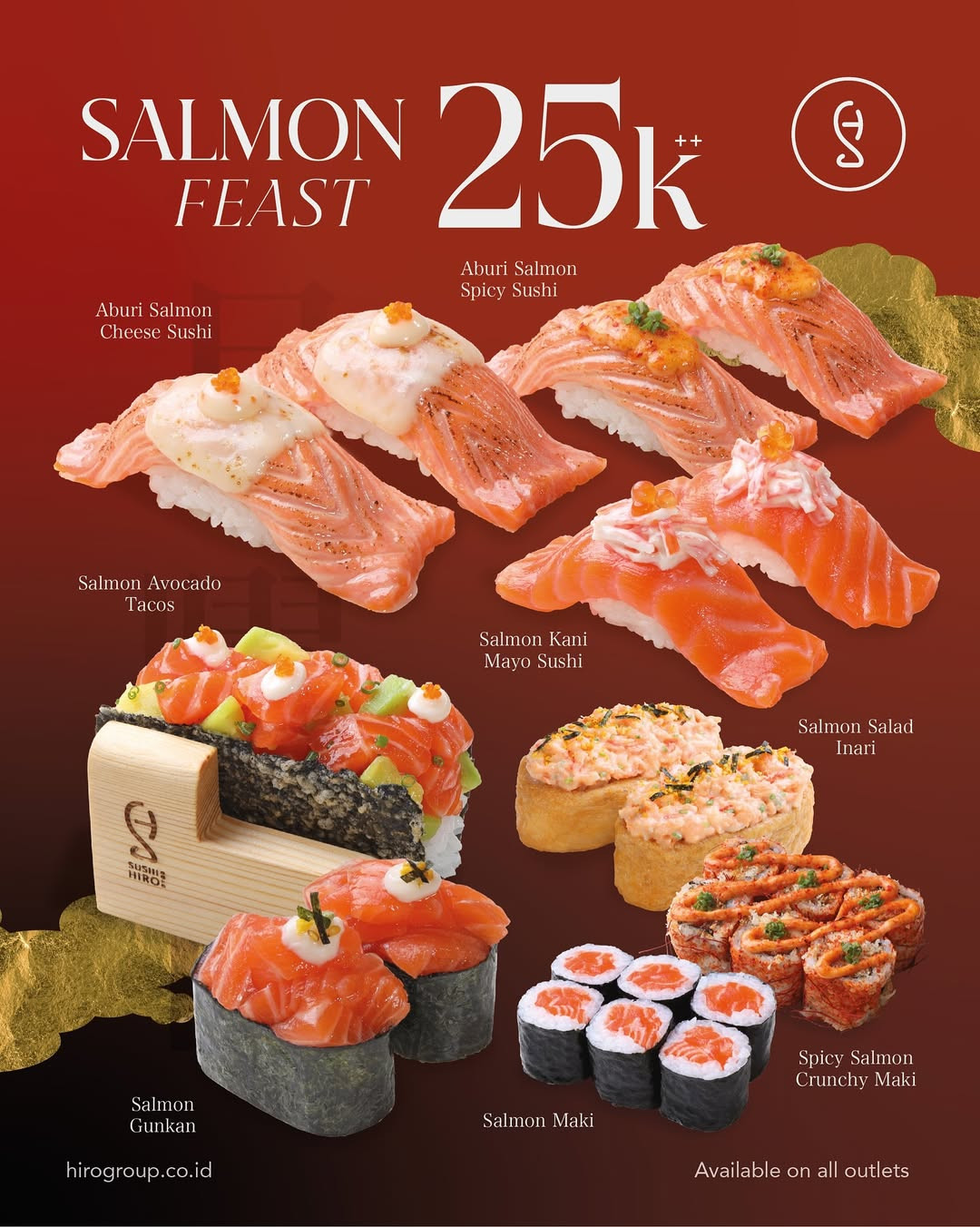 Promo Sushi Hiro Salmon, Spicy, dan Full Feast Mulai Dari Rp 25.000