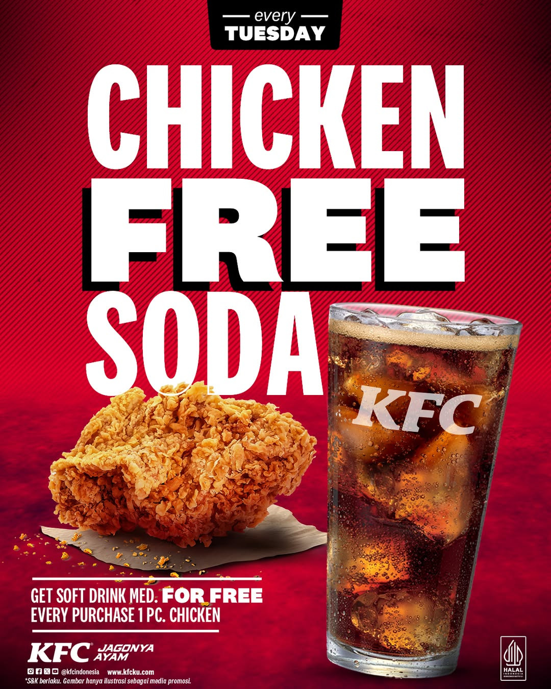 Promo KFC Free Soda Tiap Selasa - Image 1