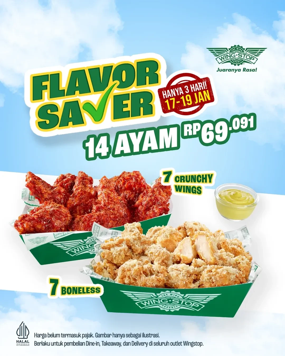 Promo Wingstop Flavor Saver 14 Ayam Rp 69 Ribuan - Image 1