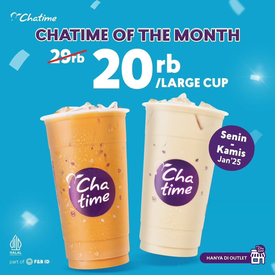 Promo Chatime of The Month Rp 20.000/Large Cup Tiap Senin dan Kamis - Image 1