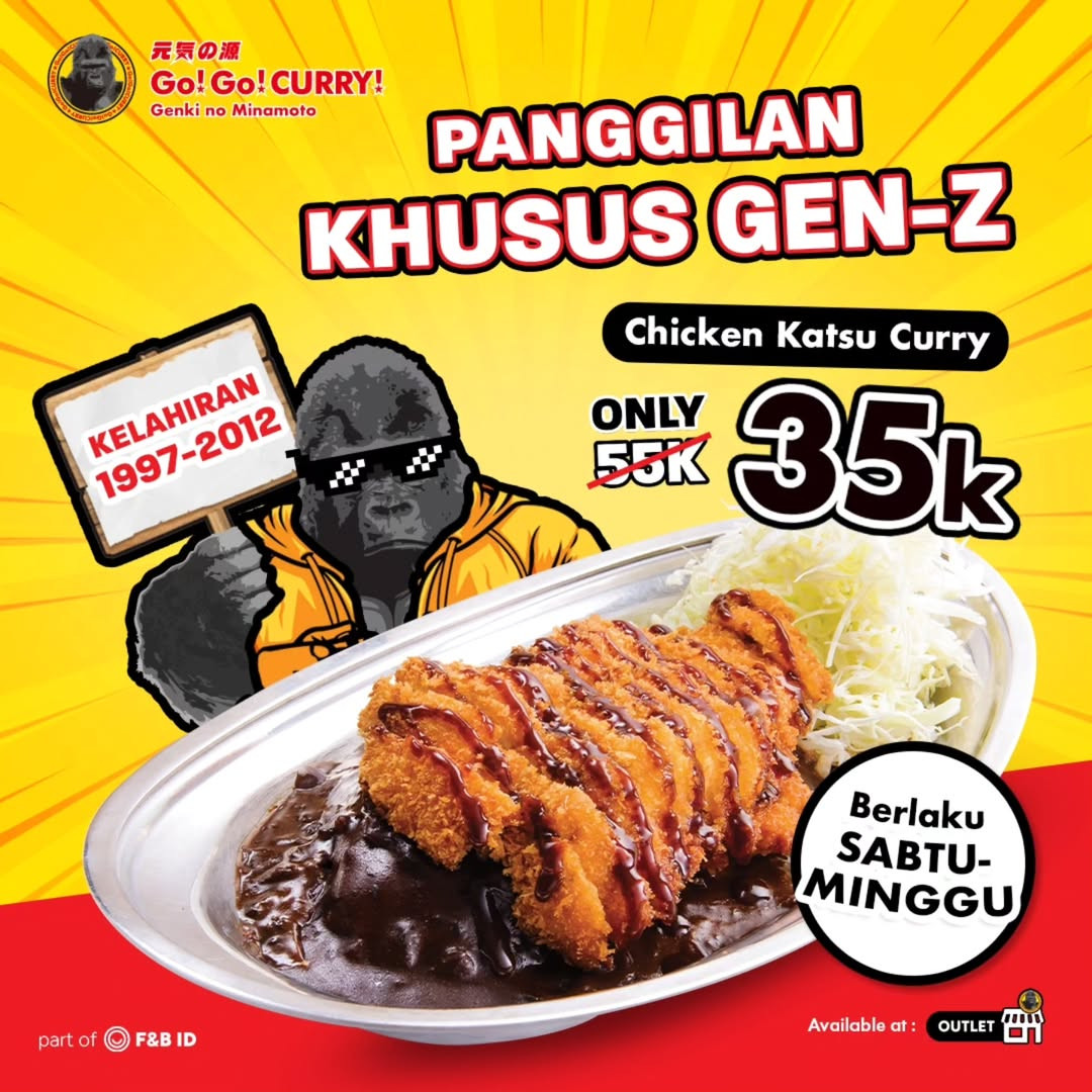 Promo Go! Go! Curry Buy Khusus Gen Z Hanya Rp 35.000 Untuk Kelahiran 1997 - 2012 - Image 1