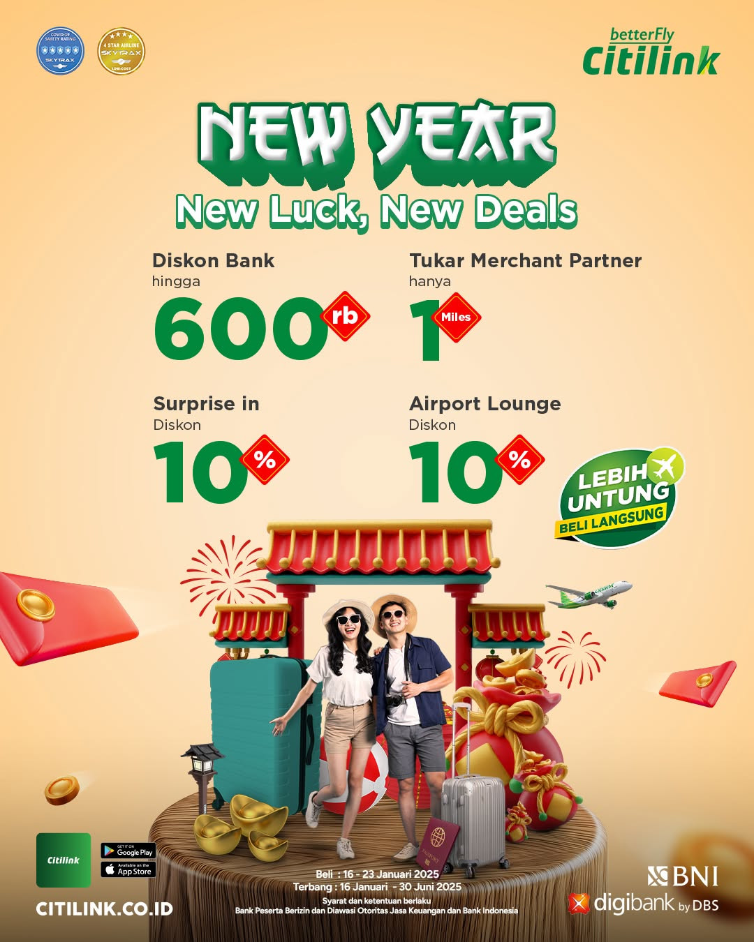 Promo Citilink Rute New Luck, New Year Diskon Bank s'd Rp 600.000 - Image 2