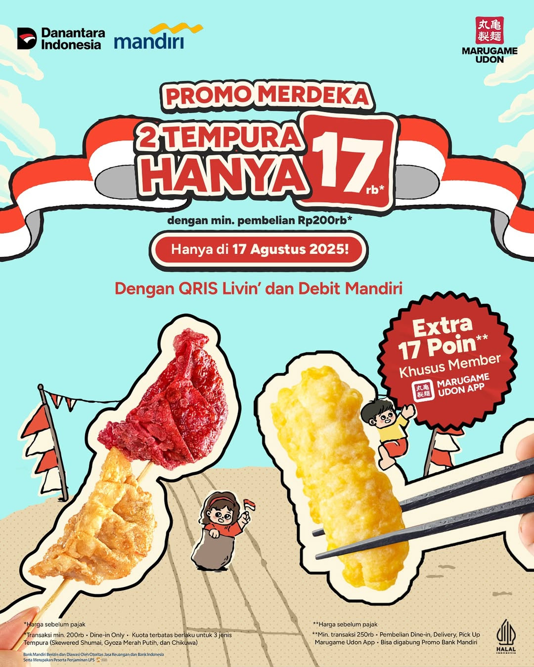 Promo Marugame Udon 2 Tempura Rp 17.000 dengan QRIS Bank Mandiri - Image 1